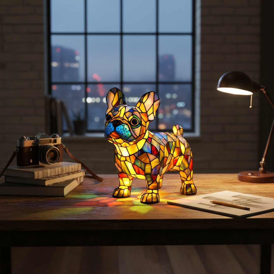Lampa Strålande Fransk Bulldog
