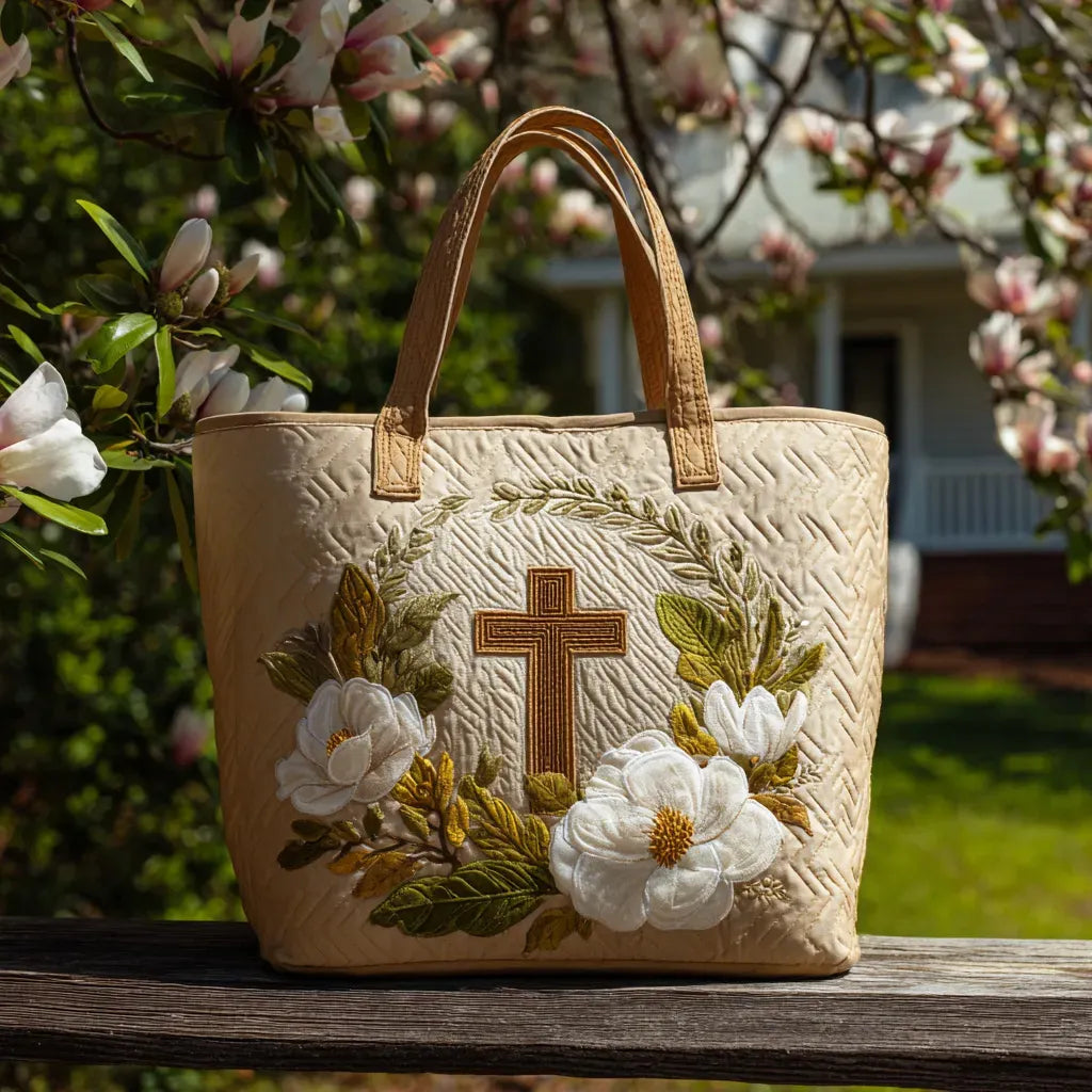 Handgjord väska - Blomsterkors