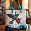 Handgjord väska - Kolibri och blommor