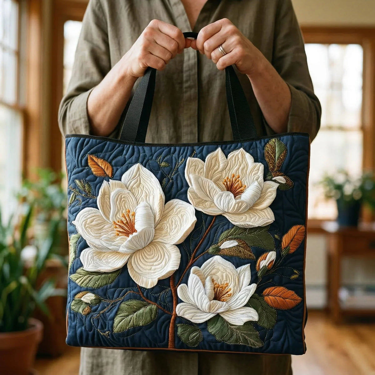 Handgjord väska - Delikat magnolia